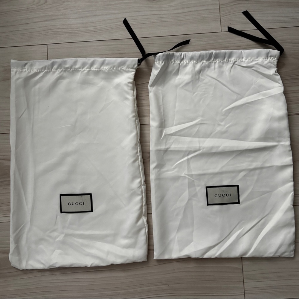 2 Gucci Off-White Dust Bag with Label Tag.